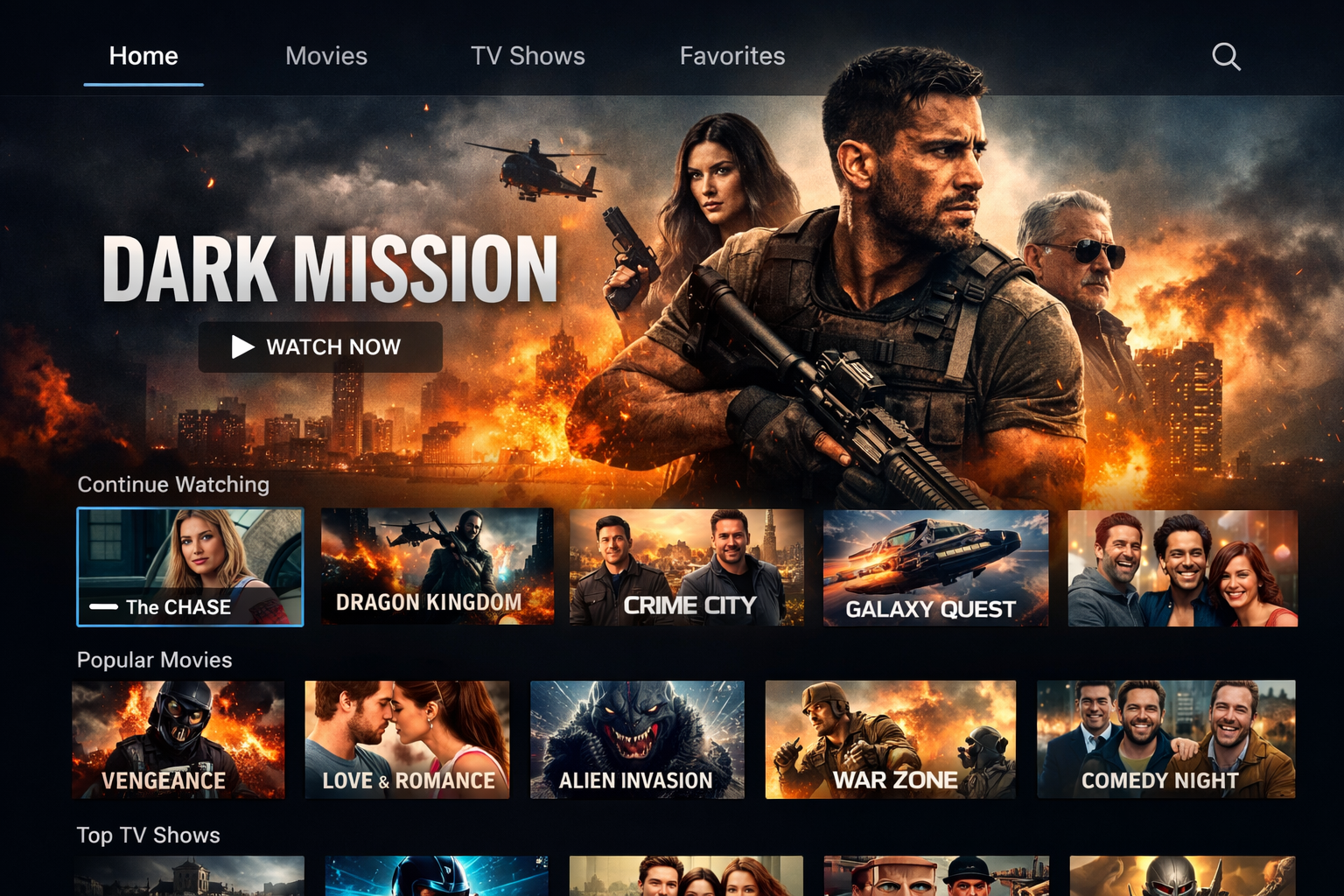 My Streaming home screen